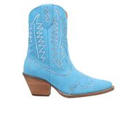 Dingo Womens Tiny Pony Suede Leather Casual Boots Ankle Mid Heel 2-3" - Blue, Blue, 8 UK