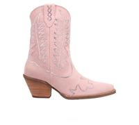 Dingo Womens Tiny Pony Suede Leather Casual Boots Ankle Mid Heel 2-3" - Pink, Pink, 8 UK