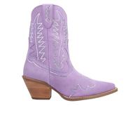 Dingo Womens Tiny Pony Suede Leather Casual Boots Ankle Mid Heel 2-3" - Purple, Purple, 8 UK