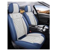 DINGQINGYUN Car Cover Seats Full Set for Fiat 500 500C 500L 500X, Full Set Waterproof Seat Covers, Set Leather Car Seat Cushion Protectors, Airbag Compatible(A(Blue-Beige),500)