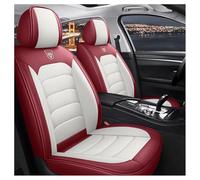 DINGQINGYUN Car Cover Seats Full Set For Jeep Avenger 2022-2027 | Full Set Waterproof Seat Covers, Set Leather Car Seat Cushion Protectors, Airbag Compatible(White+Red)