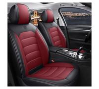 DINGQINGYUN Car Cover Seats Full Set For Jeep Avenger 2022-2027 | Full Set Waterproof Seat Covers, Set Leather Car Seat Cushion Protectors, Airbag Compatible(Black+Red)