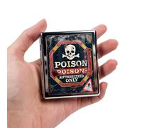 DingRound 8-Compartment Metal Pill Box Organizer - Portable Medicine Case 3″×2.6″ | Food-Grade Dividers | Secure Snap Button Lid | Travel & Gift for Seniors (Toxic Zone)