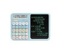 DingRound Calculator with Writing Tablet, Desktop Calculator with LCD Notepad, 12-Digit Large Display, Dual Power (Solar & AAA Battery), Erasable Memo Pad with Stylus for Office Finance School (Blue)