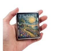 DingRound Metal 7 Day Pill Organizer, Weekly Pill Case with 8 Compartments, Travel Pill Box for Purse & Pocket, Small Medicine & Vitamin Organizer with PP Dividers (Swirl Seaside Cottage)