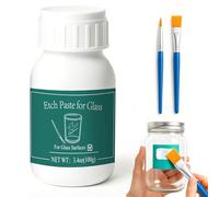 DINGSEN 3.5 oz Glass Etch Paste, Create Beautiful Art in Minutes, Create Permanently Stunning Designs on Glass Surfaces, Perfect for DIY Mirrors, Windows, Glassware