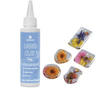 DINGSEN Liquid Polymer Clay 120ml, Translucent Liquid Clay for Oven-Bake, for DIY Enthusiasts, Easy to shape & multi-mold compatible