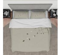 DINGSION Autumn Duvet Cover Set 3 Pieces Abstract Striped Dark Patterned Ginkgo Leaves Falling Bedroom Bedding Set with 2 Pillow Shams Zipper Emperor