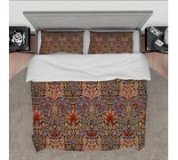 DINGSION William Morris Style Duvet Cover Set 3 Pieces Moroccan Floral Prints with a Long History Bedroom Bedding Set with 2 Pillow Shams Zipper Double