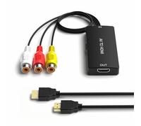 Dingsun RCA to HDMI Converter, AV to HDMI Adapter Support 1080P/720P for PS2/PS3/N64/Wii/VHS/VCR/DVD/Blue-Ray Players etc.