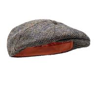 Dingwall 8 Piece Flat Cap - 100% Handwoven Wool - Harris Tweed - Water Resistant - Partridge Brown - 58cm