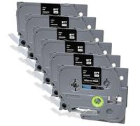 DINGYI 6 Pack Printer Label Tape 12mm 047 Replacement for Brother Tze-231 Laminated Label Tapes White on Black,Compatible with Brother ptouch PTH110 H105 PT-D200 D400 D600 D210