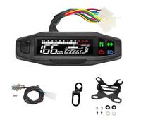 DINGYIG Universal Motorcycle Speedometer Dashboard Digital Panel Tachometer Odometer Speed Gauge RPM Volt Meter For Titan 150 For Speedometer(With 2 bracket)