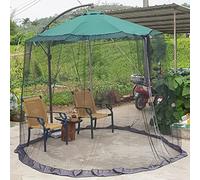 DINHAND Outdoor Patio Table Umbrella Mosquito Netting, Double Zipper Doors, Canopy Umbrella Net Cantilever Offset Hanging Market Umbrellas w/Tilt Screen Mesh, Balcony Umbrella Cover