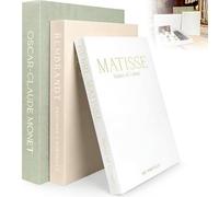 Dinhauyon 3 Aesthetic Decorative Books, Stackable Fake Books, Linen Book Storage with Magnetic Buckle, Suitable for Coffee Table Bookshelf Office