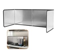 Dinhauyon Camping Stove Windshield, 4 Sided Portable Anti Splatter Shield, Folding Nonstick Oil Stove Backsplash, Wall Gas Hob Protector Screen for Kitchen Counter Work Top Cooking (134x 30cm)