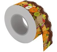 DINHEAROM 1 Roll Autumn Pattern Bulletin Board Decor Decorative Bulletin Board Border 786.00x2.75in Stable Coated Paper Wavy Fall Style Unique Design Classroom Chalkboard