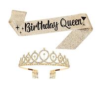 DINHEAROM 1 Set Birthday Queen Sash and Tiara Set Decorative Etiquette Belt for Ceremonial Belt with Rhinestone Crown for Birthday Party Supplies Chic Design for Memorable Celebrations