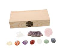 DINHEAROM 1 Set Natural Crystal Specimen Box Raw Stones for Meditation Zen Decor DIY Crafts Spiritual Feng Shui Collector Delight Irregular Garnish Rocks