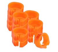 DINHEAROM 100 Pcs Bird Leg Bands Bright Orange Plastic Foot Rings for Small Poultry and Birds with Secure Fit and Reusable Design for Clear Identification