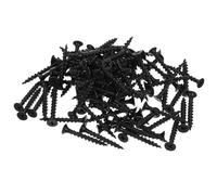 DINHEAROM 100pcs Black Carbon Steel Self-tapping Drywall Screws for Plasterboard and Wood, Rust-resistant Self Drilling Screws for Professional Use and Construction Projects