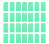 DINHEAROM 100pcs Blank Tag: Reusable PVC Luggage Tags with Hole and Wire for Cruise Ships, Shipping, Packing - 4.7'' X 2.3'' Waterproof Label for Airport Or Garage (Green)