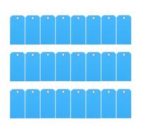 DINHEAROM 100pcs Blank Tag: Reusable PVC Luggage Tags with Hole and Wire for Cruise Ships, Shipping, Packing - 4.7'' X 2.3'' Waterproof Label for Airport Or Garage Blue