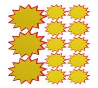 DINHEAROM 100pcs Burst Star Cutouts Signs Paper Price Tags Easy Labeling User-Friendly Elegant Design Yellow for Displaying Pricing and Events