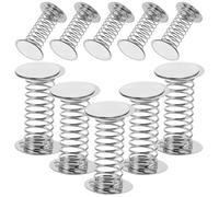 DINHEAROM 10Pcs 4Cm Metal Wobble Springs for Dolls with Double-Sided Nano Adhesive Base, Dashboard Mount Spring Replacement for Bobble Head and DIY Craft Decorations