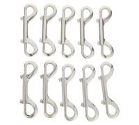 DINHEAROM 10pcs Bolt Snap with Double Trigger - Double Sided Snap Hook - Zinc Alloy Clips for Dog Leash, Keychain, Water Bucket and Craft Projects