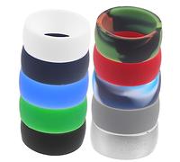 DINHEAROM 10pcs Flexible Silicone for Men and Women Outdoor Sports Finger Safe and Fitness Bands for Exercise and Active Lifestyle