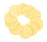 DINHEAROM 10pcs Natural round Cellulose Face Cleansing Sponges 80x10mm Thickened Cosmetic Removal Pads Deep Exfoliating Makeup Remover for Sensitive Skin and Professional Estheticians