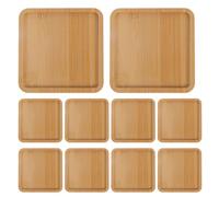 DINHEAROM 10Pcs Square Bamboo Mosaic Blank Coasters Heat Resistant Base for DIY Decorative Art Coaster Tray and Drink Cup Holder