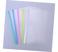 DINHEAROM 10pcs Transparent Sliding Bar File Folder for Documents Non Slip Report Covers with High Capacity Organizer Binder for School and Office Use
