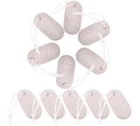 DINHEAROM 12 Pcs Volcanic Stone Chew Toys for Small Animals with Mini Hanging Rope, Oval Shape Teeth Grinding Stones to Attract Pet Attention and Fix on Cage, for Rabbits and Chinchillas