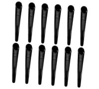 DINHEAROM 12pcs Acrylic Duckbill Hair Clips Lightweight Hairdressing Clips for Women Salon Styling and DIY Hairpin Black Vintage Hair Barrettes for Daily Use