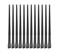 DINHEAROM 12pcs Blade Angled Eyeliner Brush, Large Black Ultra Thin Flat Slanted Brush, Plastic Handle Precision Makeup Tool for Winged Cat Eye Liner