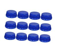 DINHEAROM 12pcs Blue Plastic Screw Caps with Built in Gasket Leak Airtight Seal Lids for Chemical and Food Storage Buckets Compatible with Containers Heavy Duty Design Prevents Spills