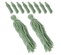 DINHEAROM 12pcs Fish Breeding Mops for Aquarium Spawning Woolen Yarn Material Green Colour Suitable for Angelfish and Colourful Fish and Aquarium as Playing Spot and Spawning Substrate