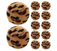 DINHEAROM 12pcs Leopard Print Cat Play Ball - 1.57 Inch Soft Fabric Pet Chew Toy Balls for Interactive Kitten, Puppy Exercise, Indoor Chasing, Teething, Party Fun
