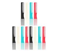 DINHEAROM 12pcs Plastic Hair Pick Combs with Wide Teeth, Portable Hairdressing Styling Tools for Travel and Trip, for Creating Many Kinds of Hairstyles Random Color