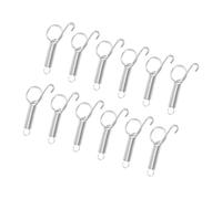 DINHEAROM 12Pcs Stainless Steel Cage Spring Hooks Easy to Install Spring Latch Door Fasteners for Rabbit Chicken Bird and Animal Cages Durable and Compact Design