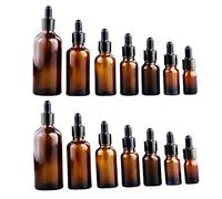 DINHEAROM 14Pcs Glass Dropper Bottles Durable Medicinal Vials for Essential Oils Crafts Experiments Precise Liquid Dispensing