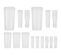 DINHEAROM 15pcs Clear Make Up Brushes Covers - Dustproof Cosmetic Brush Protectors for Women - Plastic Cosmetics Guards for Safe Storage and Travel