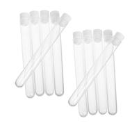 DINHEAROM 15Pcs Clear Plastic Eyelash Brush Holder Tubes Portable Empty Makeup Storage Containers for Travel Versatile Test Tubes for Eyebrow and Mascara Brushes