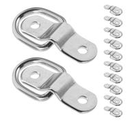 DINHEAROM 16Pcs 1/4" Heavy Duty D-Ring Tie Down Anchors for Trailer Cargo, Suv Truck Bed Brackets, Surface Mount Lashing Rings for Boat Trailer and Rv Load Securing
