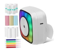 DINHEAROM 1set Mini Portable Thermal Printer Inkless Wireless Sticker Printing Machine for School Supplies Compact Design Thermal Sticker Paper for Notes Diy Projects and Labels