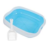 DINHEAROM 1set Open Type Cat Litter Box for Kittens Practical Half-enclosed Design Easy to Monitor Breathable Cat Toilet Container for Indoor Use