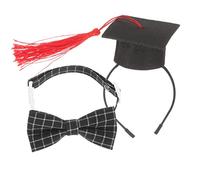 DINHEAROM 1Set Pet Graduation Caps with Bowtie Dog and Cat Graduation Hat with Tassel for Pets for Graduation Photos and Celebrations
