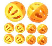 DINHEAROM 2-Pack Colorful Plastic Cat Bell Toys Hollow Bell Rattle Toys for Kittens and Cats Interactive Play Balls for Chewing and Chasing Random Color